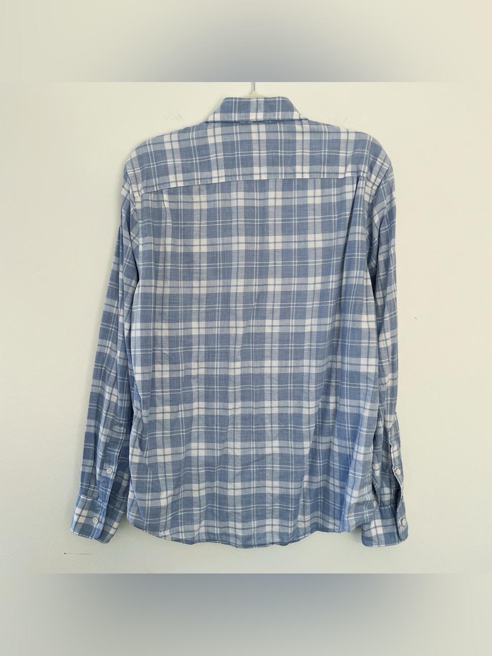 Faherty Plaid Button Up Shirt Ventura Steel Heather Long Sleeve Mens Medium Blue - Picture 4 of 11